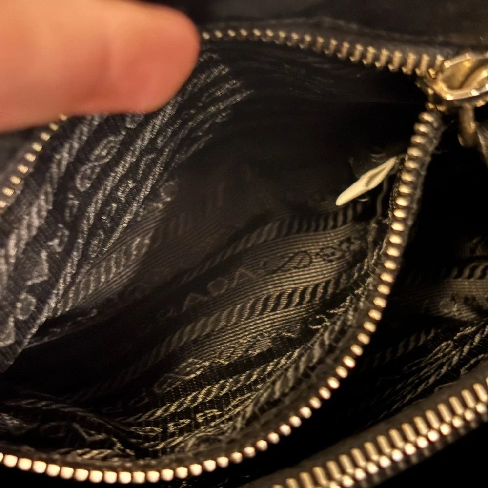 PRADA Black Leather & Nylon Mini Tassle Bag W/ COA & Dustbag LIKE NEW! - Picture 15 of 16